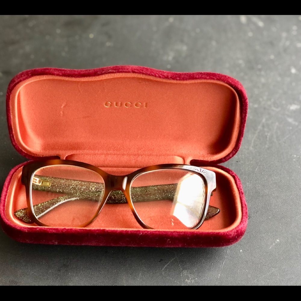 Gucci Havana Glitter Green super cute prescription glasses